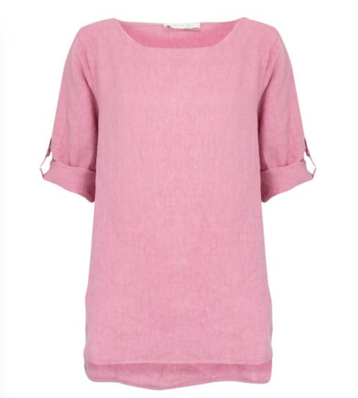 Elena linen loose fit blouse pink