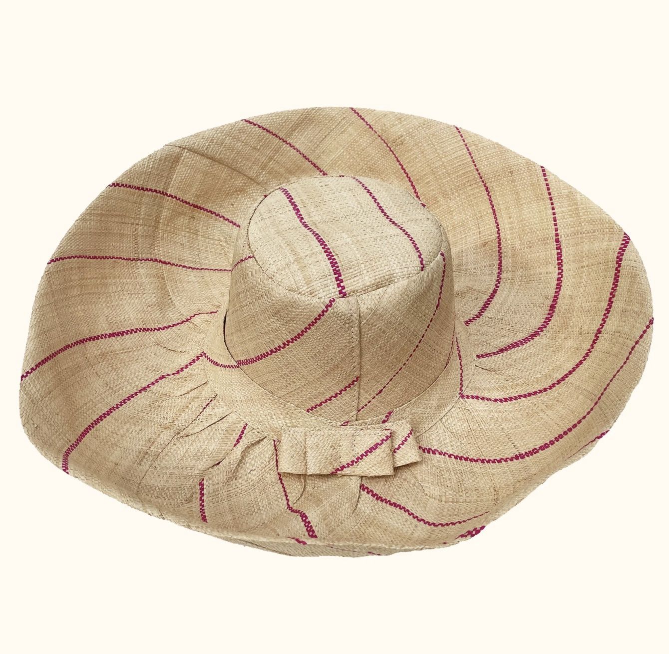 Mimosa hat natural with pink pinstripes