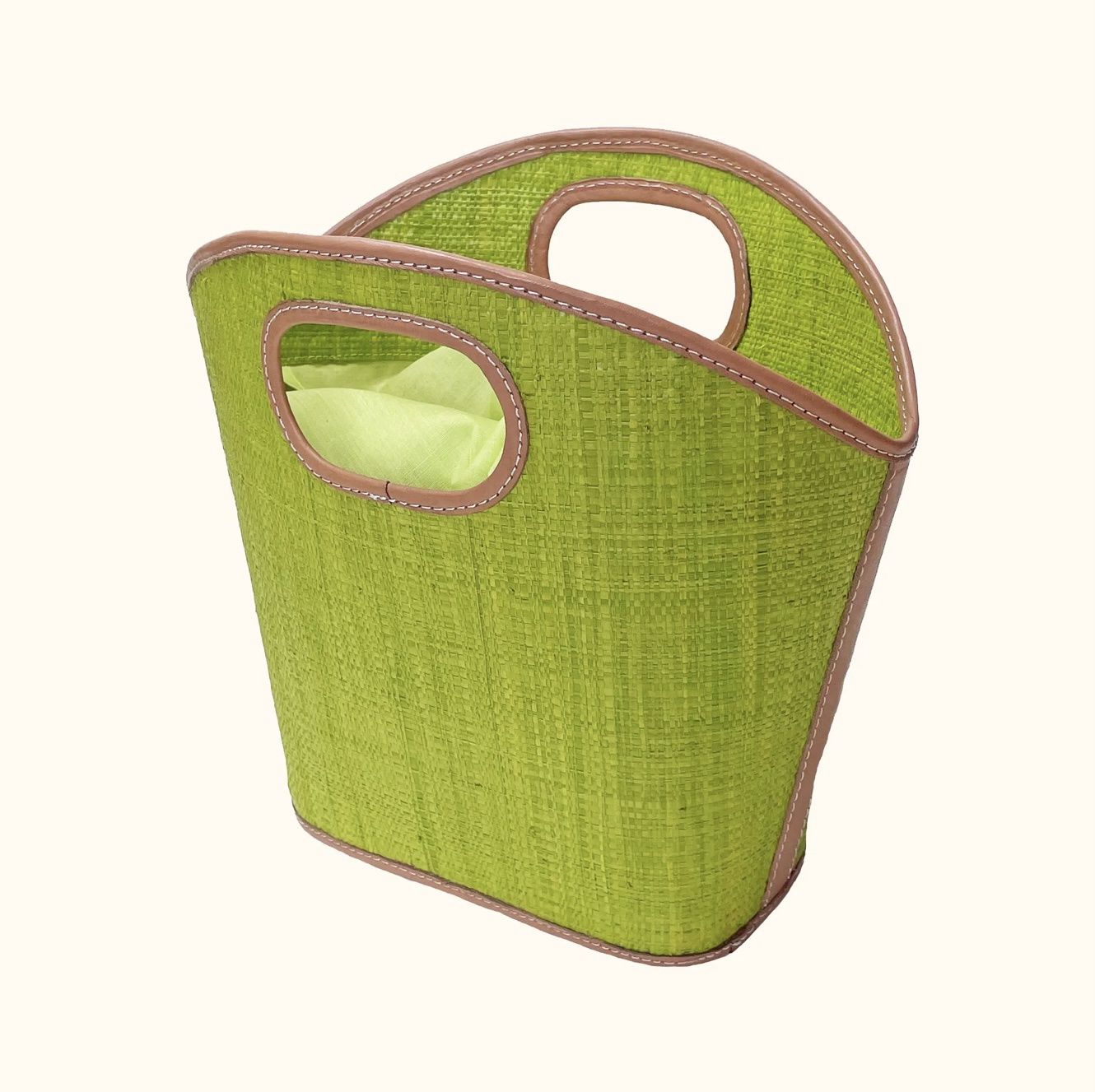 Toky raffia handbag lime green