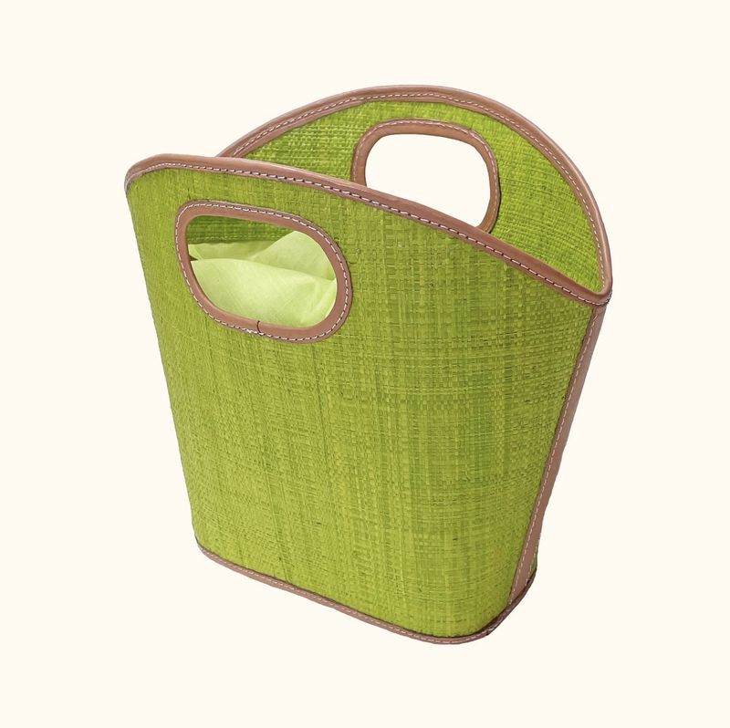 Toky raffia handbag lime green
