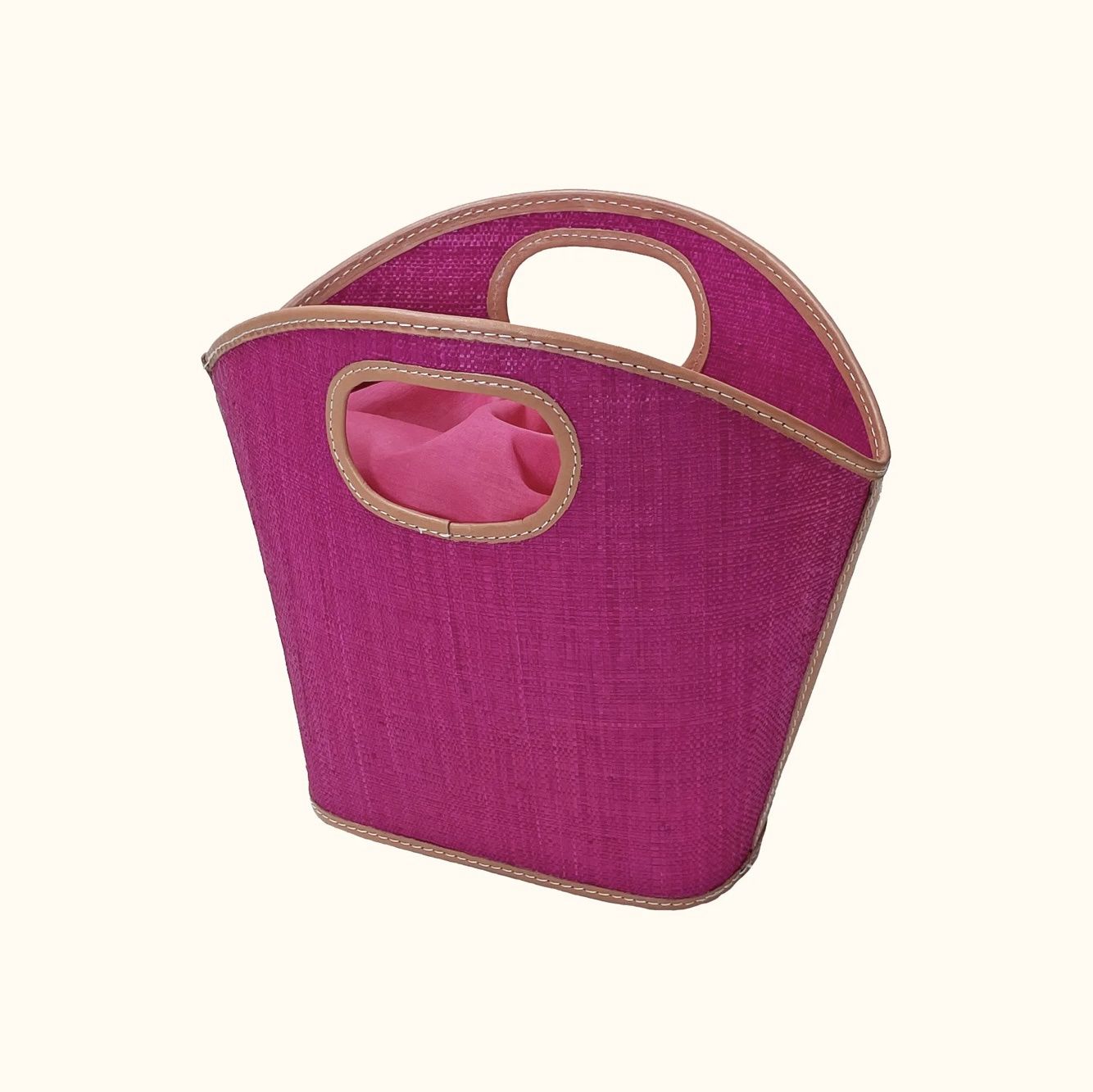 Toky raffia handbag hot pink