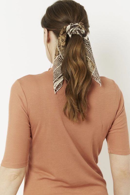 Animal print silk blend hair scarf