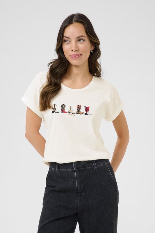Sita t-shirt cream cowboy boots