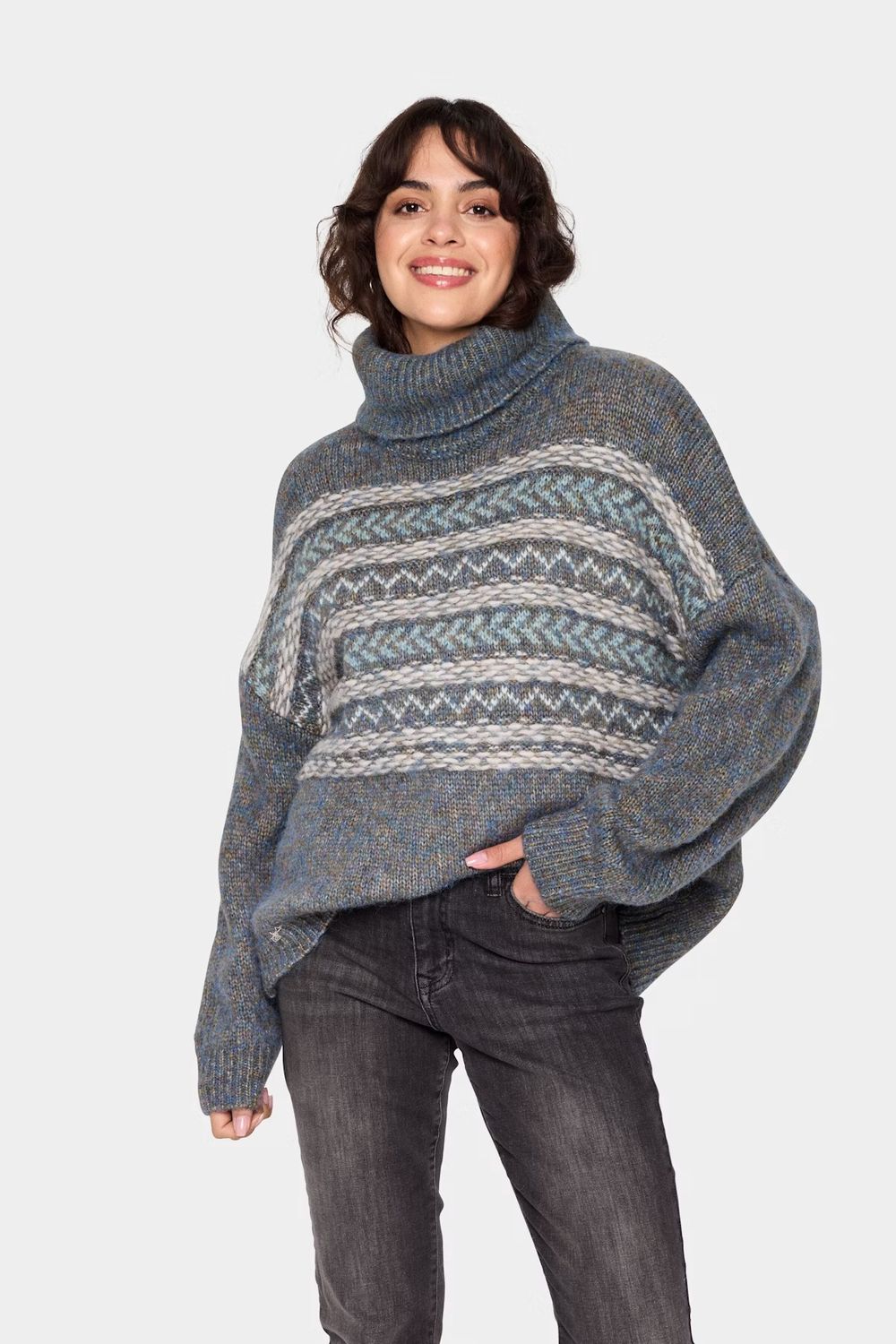 Gargi grey polo neck jumper