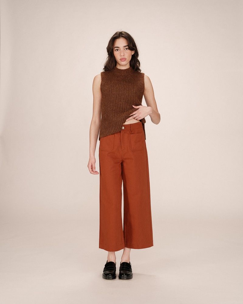 Sole 7/8 trouser rust brown