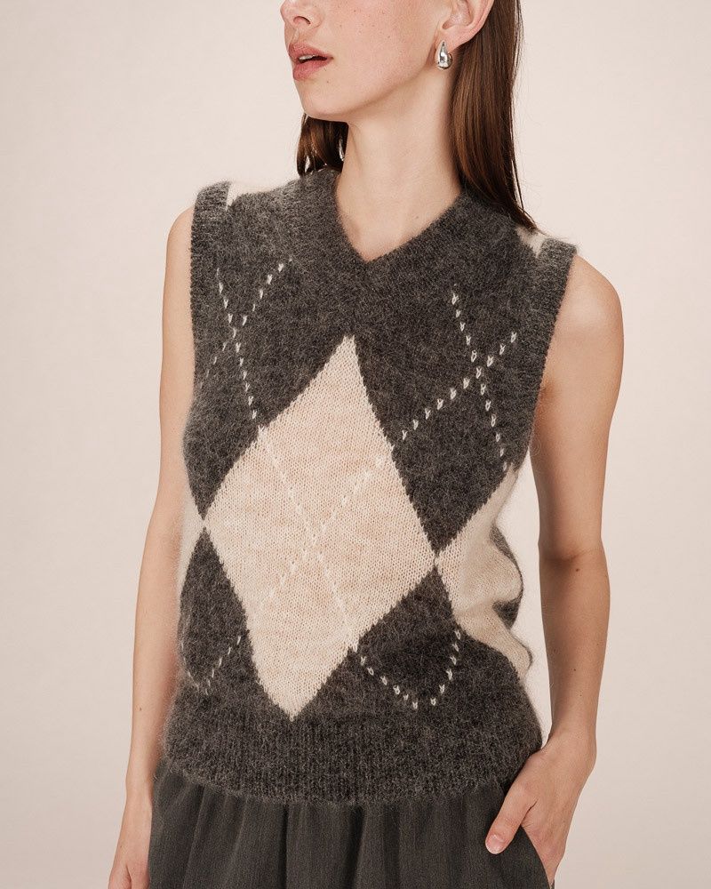 Salvo knitted tank top grey