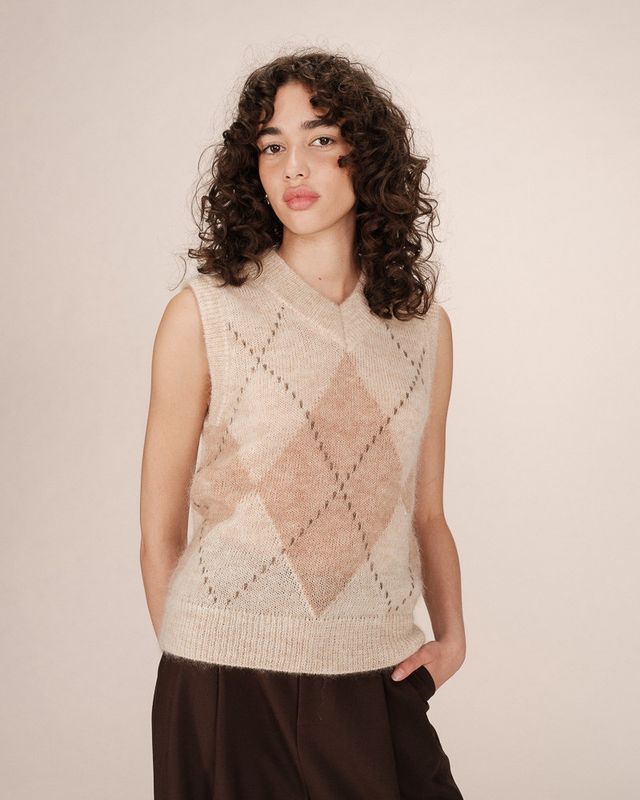 Salvo knitted tank top beige