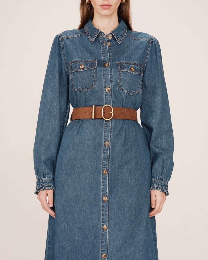 Swinton faux suede belt brown