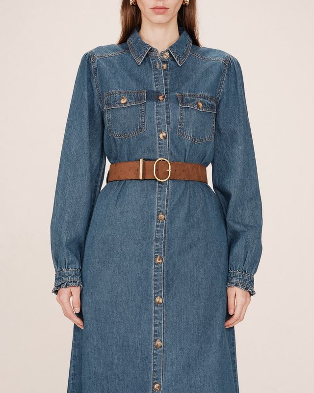 Swinton faux suede belt brown