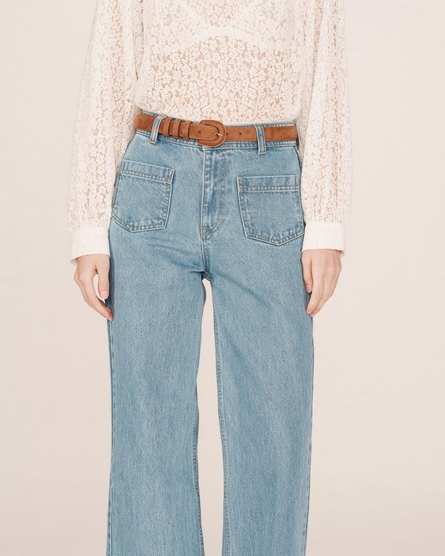 Scotland faux suede belt tan