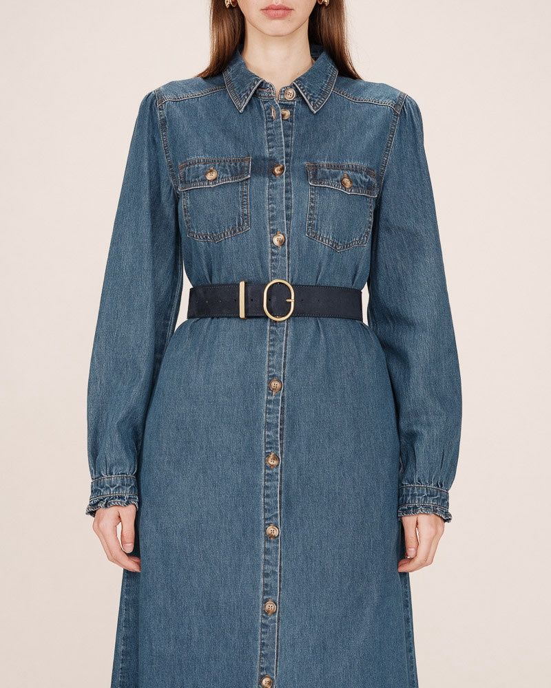 Swinton faux suede belt navy