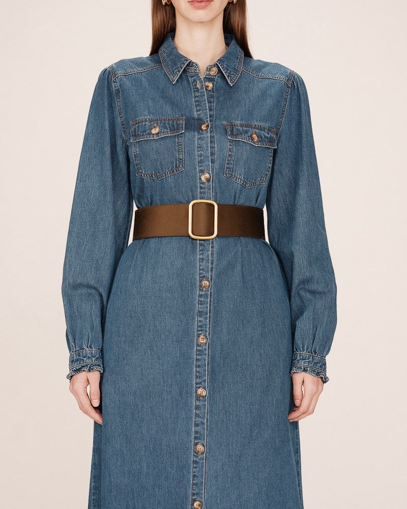 Nelsie suede effect belt khaki brown