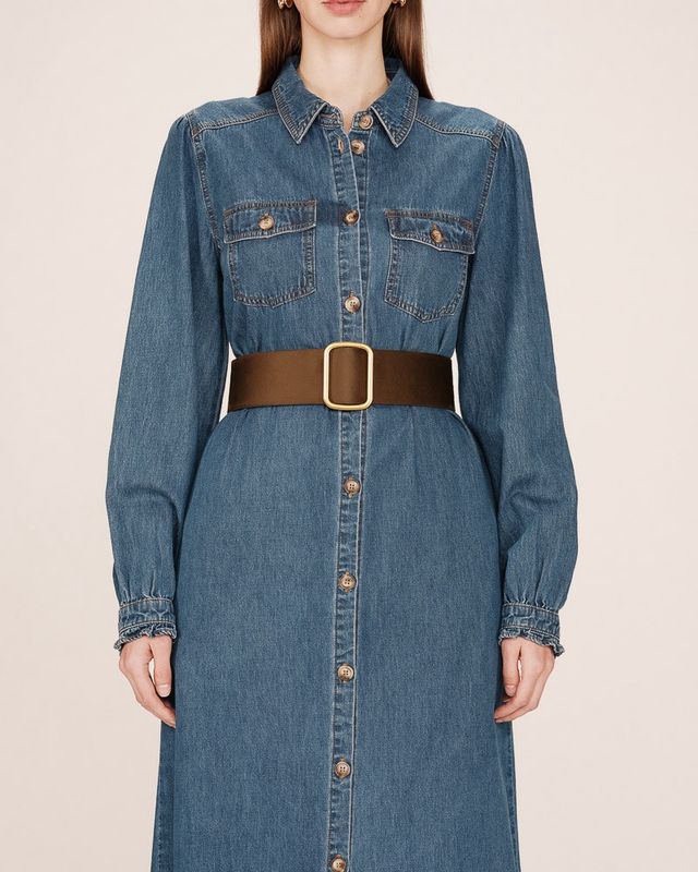 Nelsie suede effect belt khaki brown