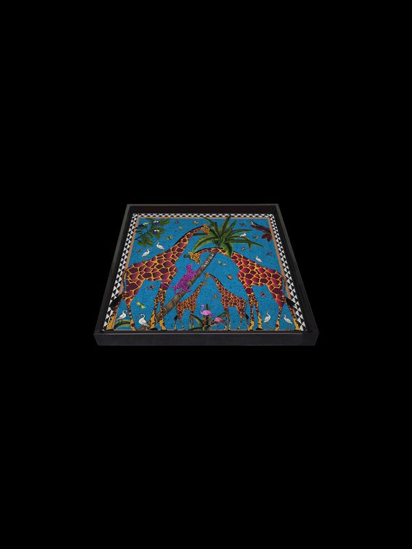 Giraffe tray blue