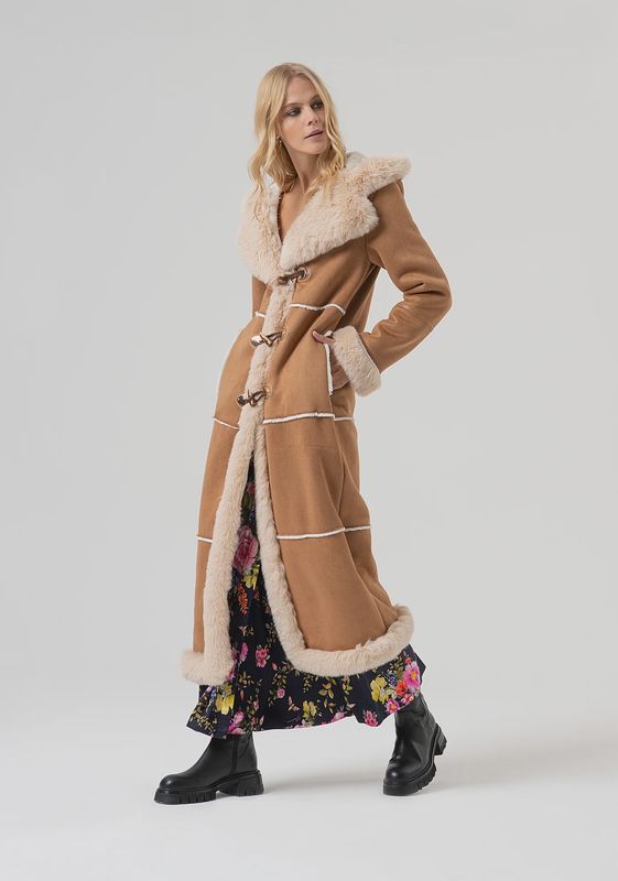 Montgomery faux shearling long coat