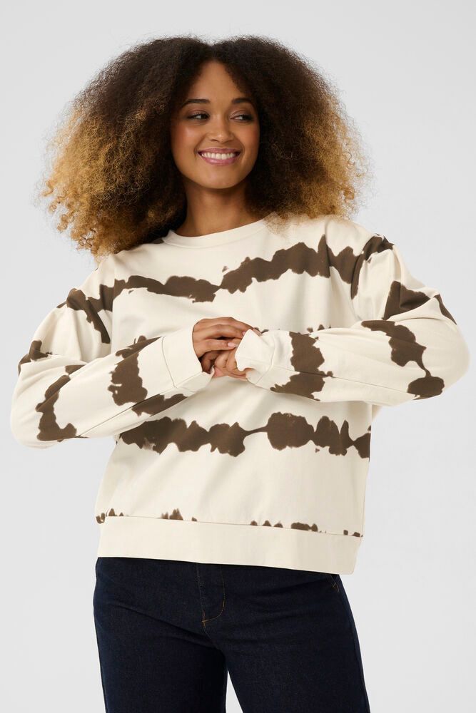 Josie tie dye sweatshirt cream with brown