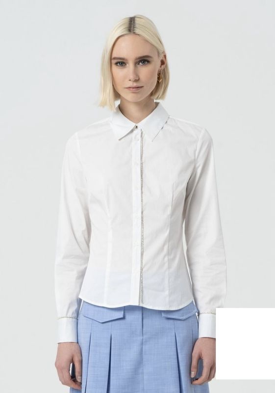 Diamanté Blouse soft white