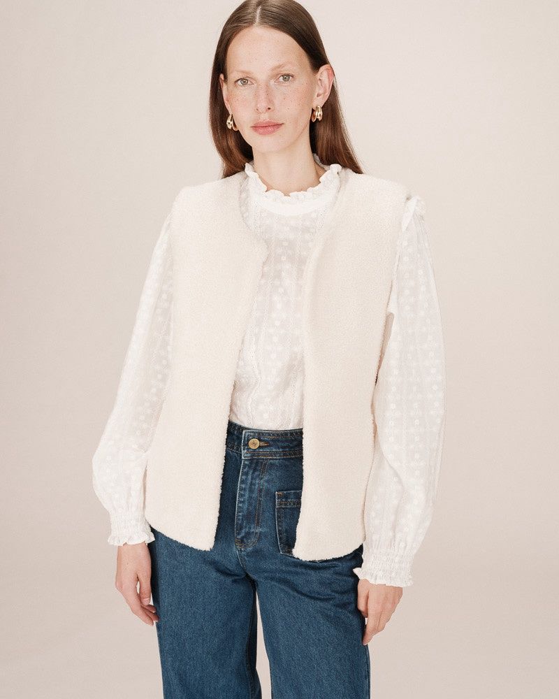 Sinatra Faux shearling gilet cream
