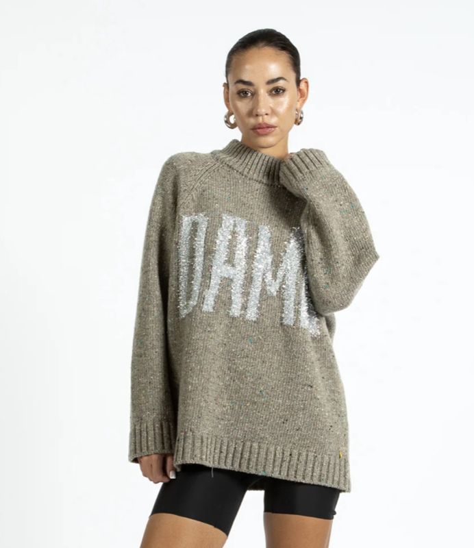 Damn oversized jumper taupe
