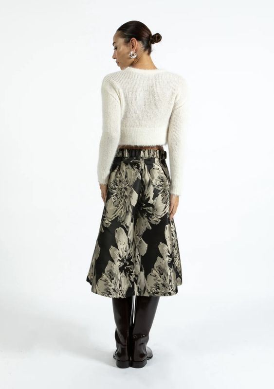 Jaquard skirt black and beige