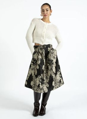Jaquard skirt black and beige