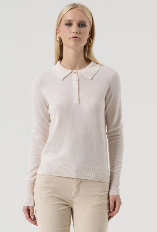 Knitted Polo jumper cream