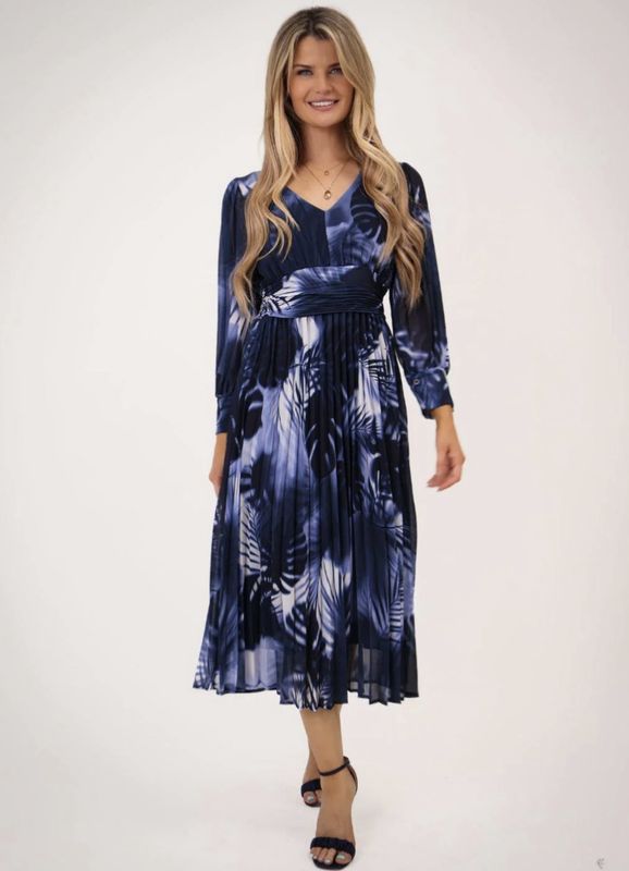 Hannah print dress navy