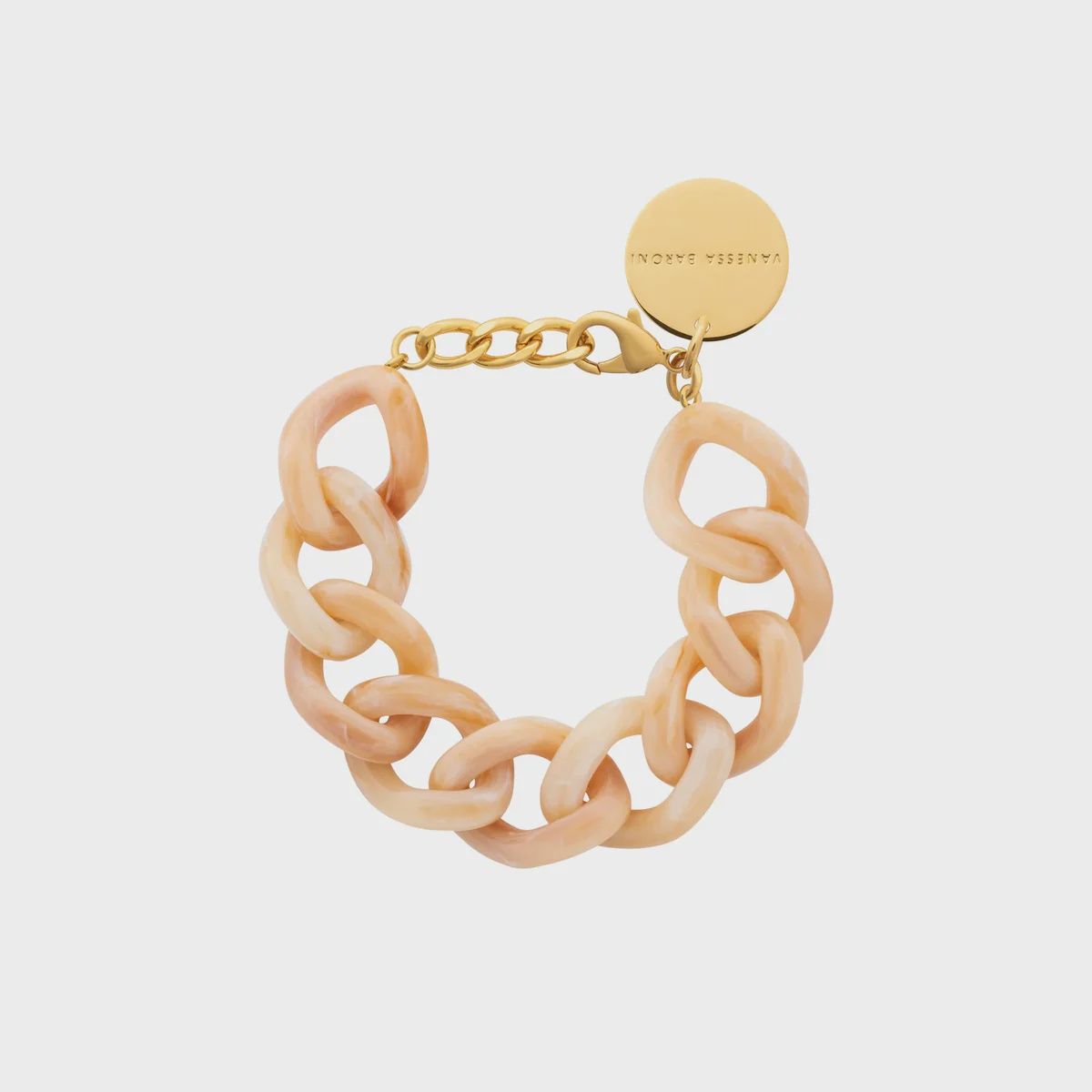 Flat chain bracelet camel