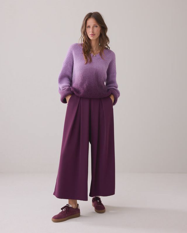 Wide leg culottes deep purple