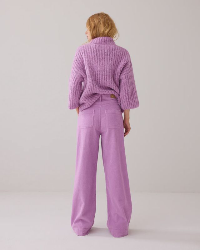 Wide leg corduroy trousers lilac purple