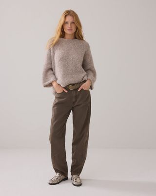 Barrel jeans khaki green