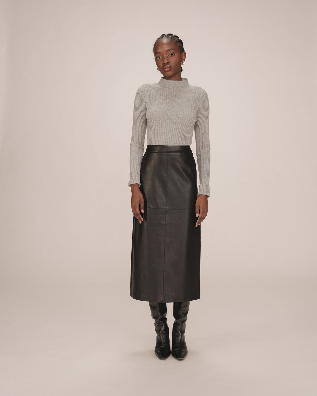 Sirene faux leather skirt black