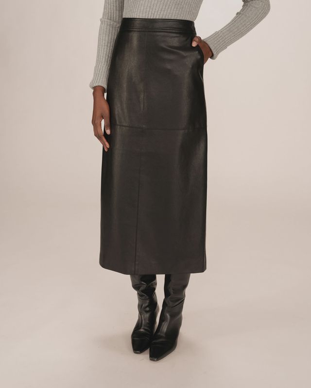 Sirene faux leather skirt black