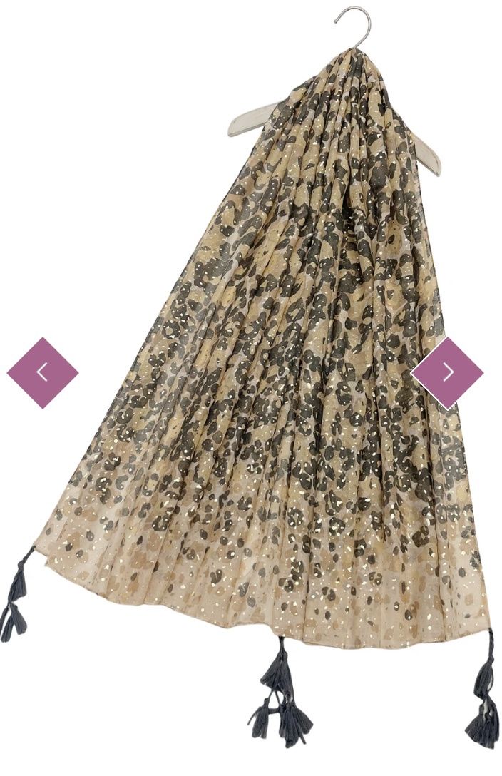 Foiled leopard print camo scarf