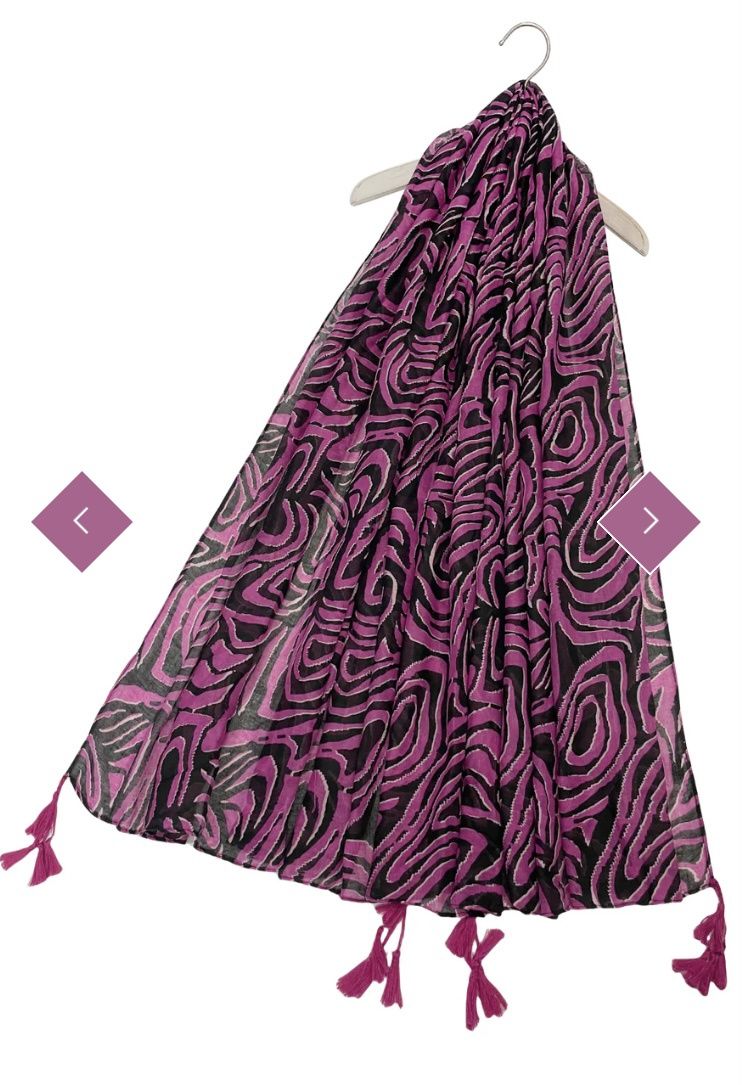 Hot pink animal print scarf