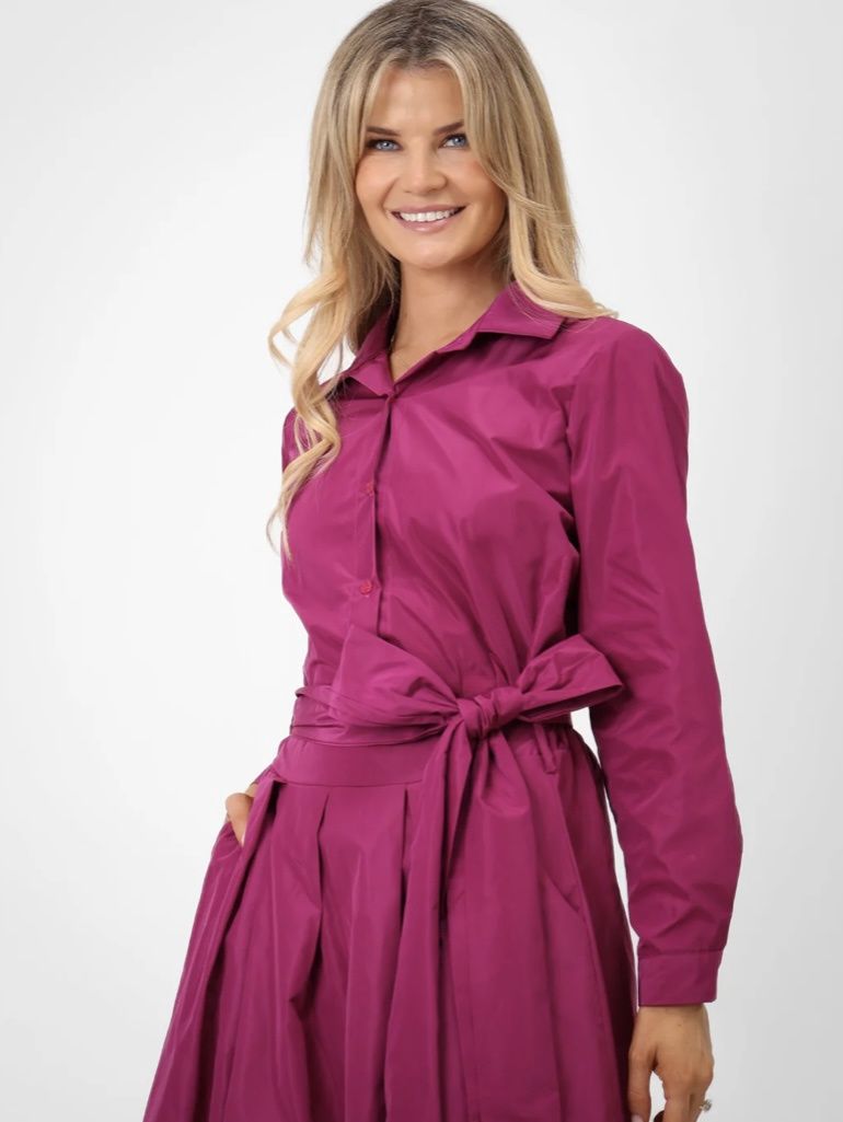 Serena Taffeta shirt deep pink