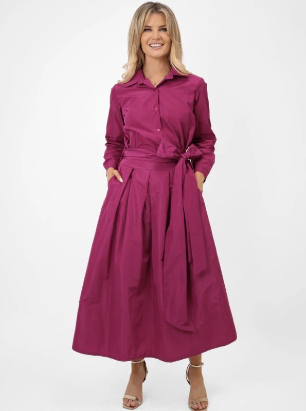 Serena Taffeta shirt deep pink