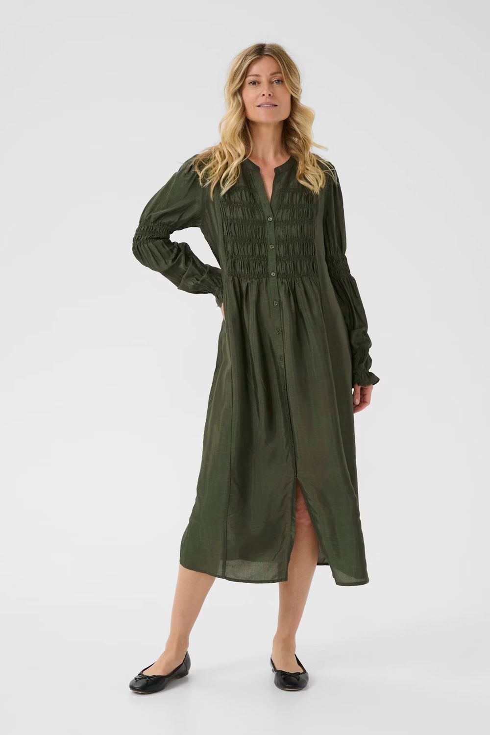 Henva shirt dress khaki green