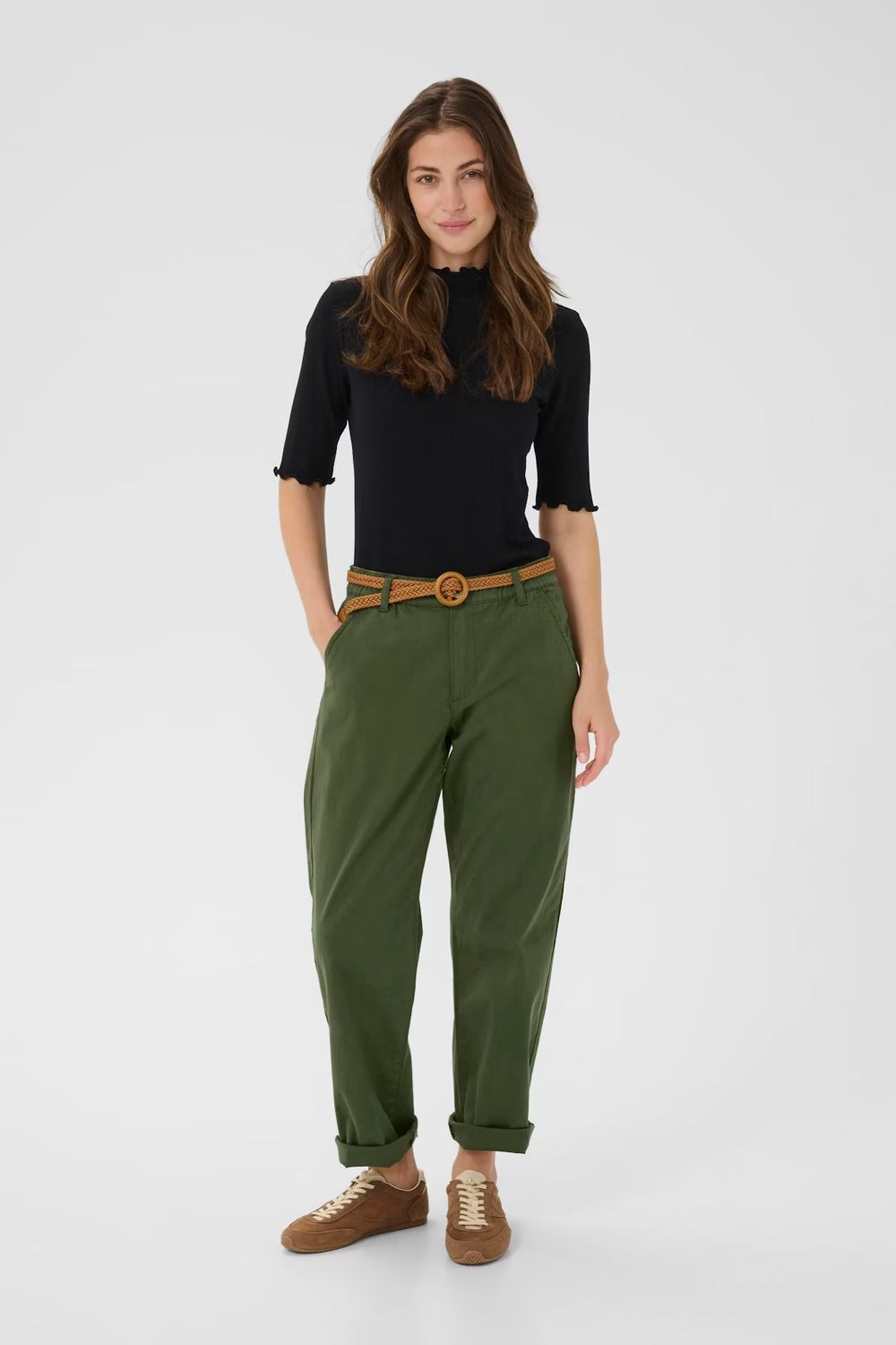 Lorraine loose fit trousers green