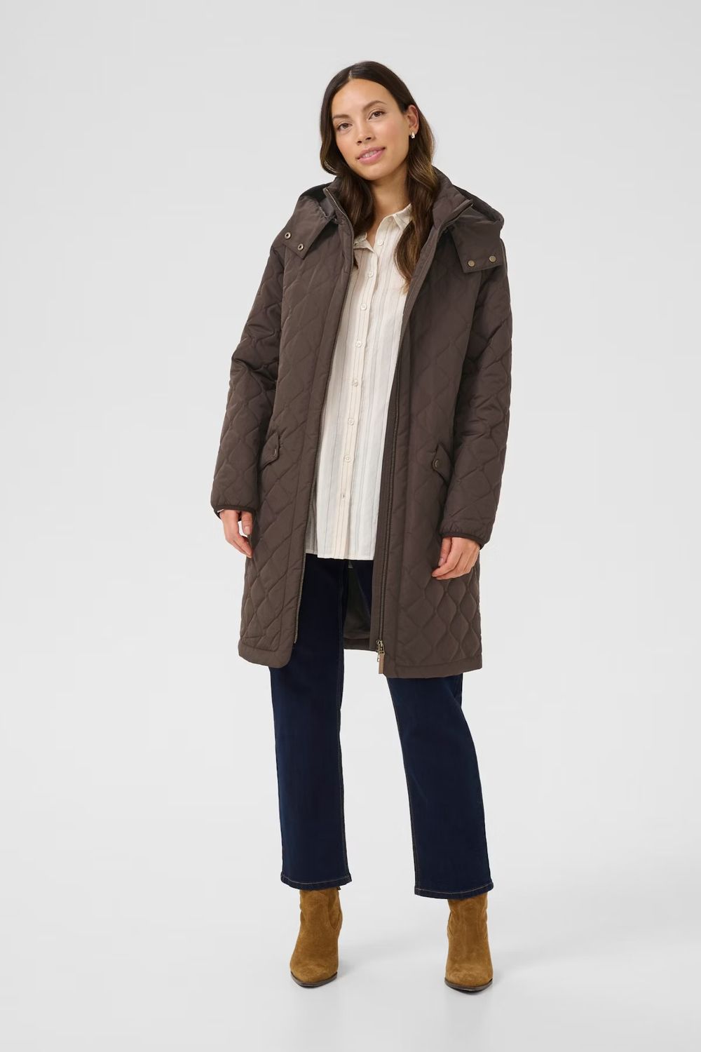 Arwen quilted jacket chocolate brown