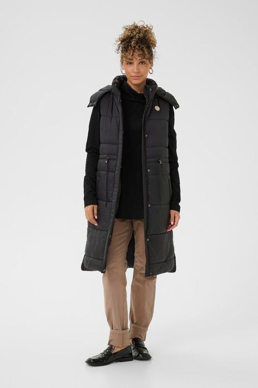 Gaiagro longline sleeveless gilet black