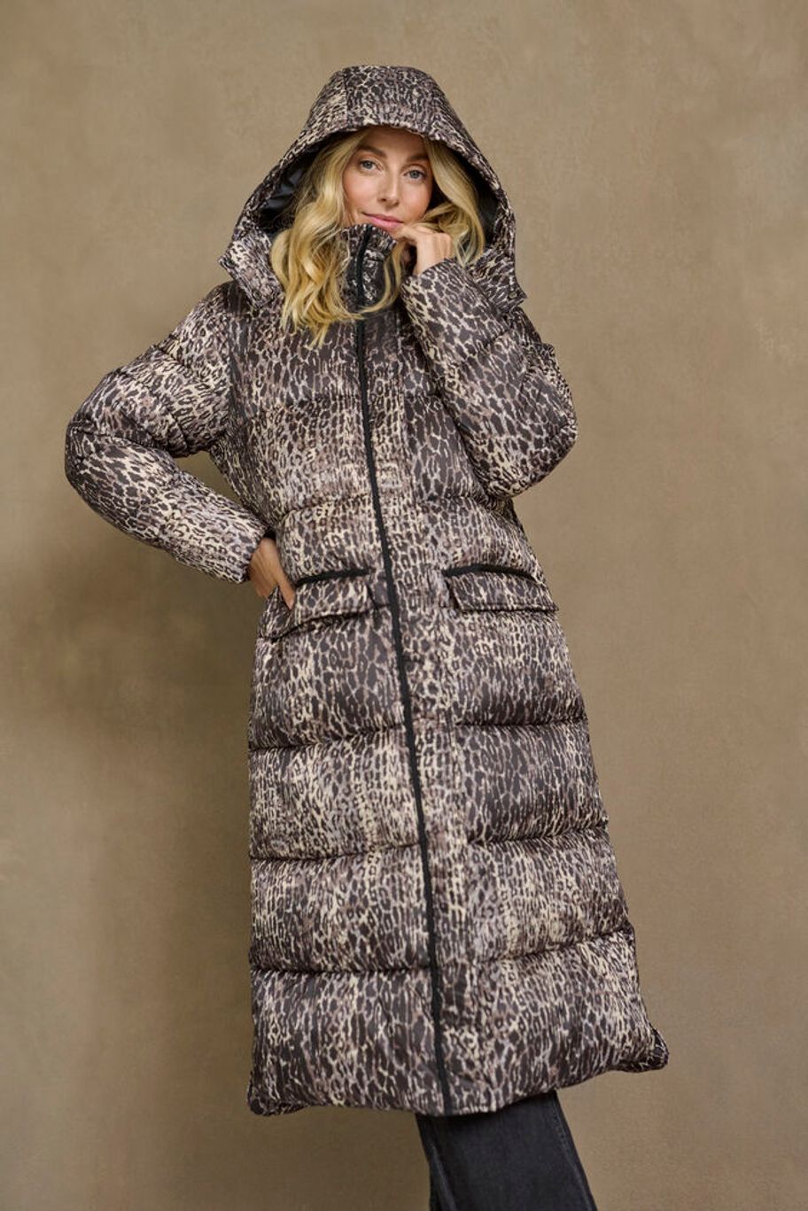 Gaiagro long printed coat animal print