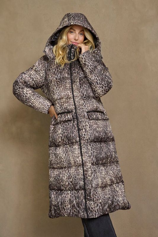 Gaiagro long printed coat animal print