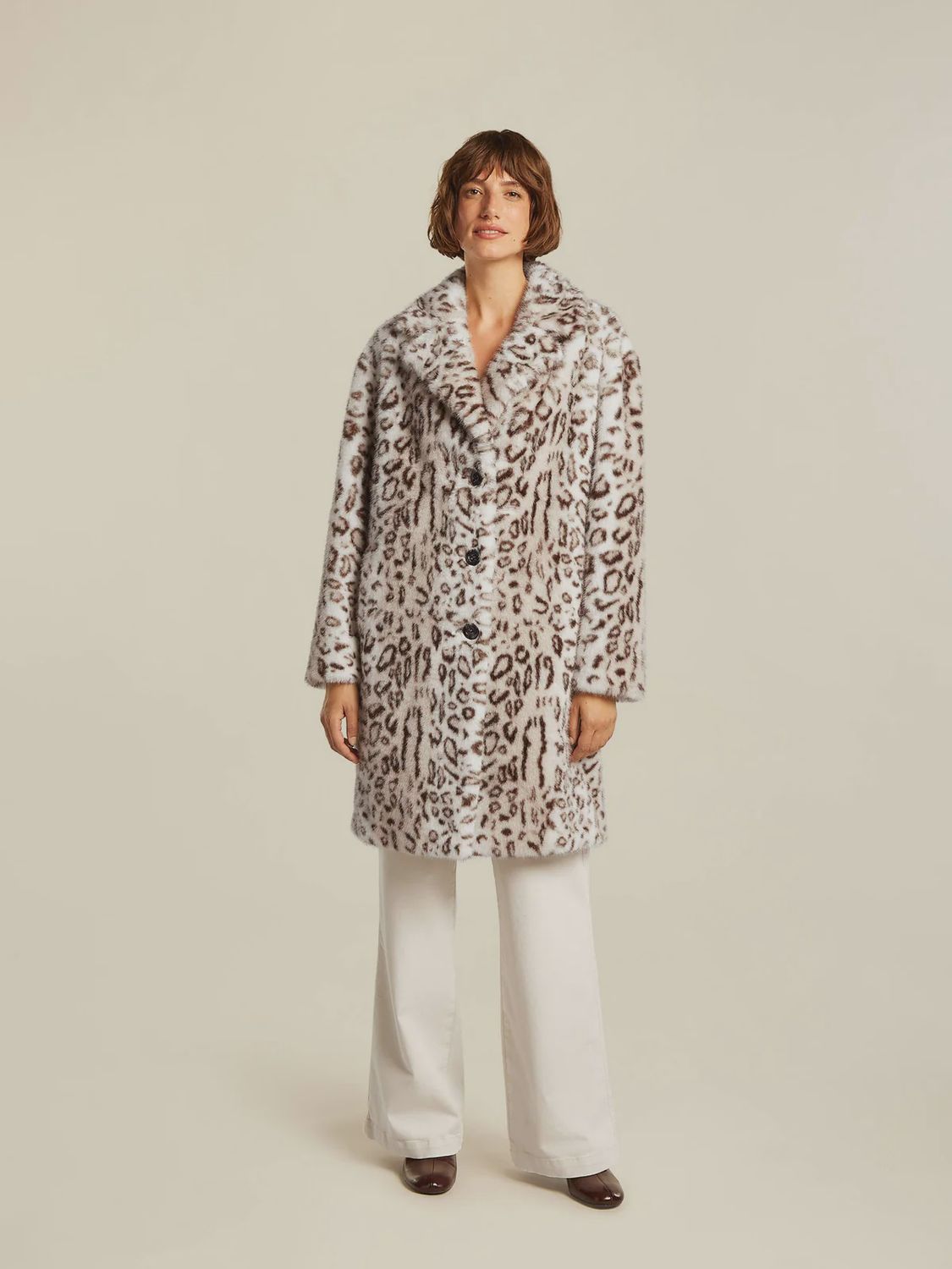 BT Tabitha faux fur coat snow leopard
