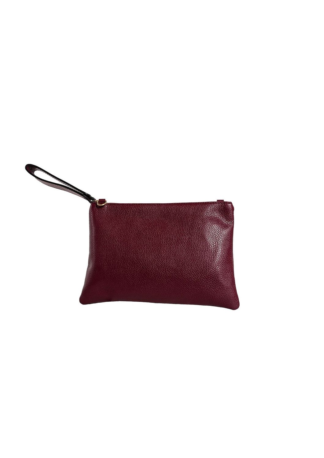 Leather clutch deep burgundy red