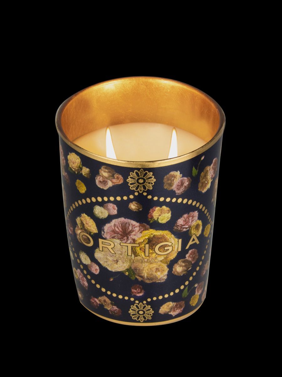 Rose Antiche decorated candle medium