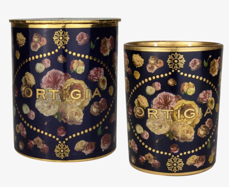 Rose Antiche decorated candle medium