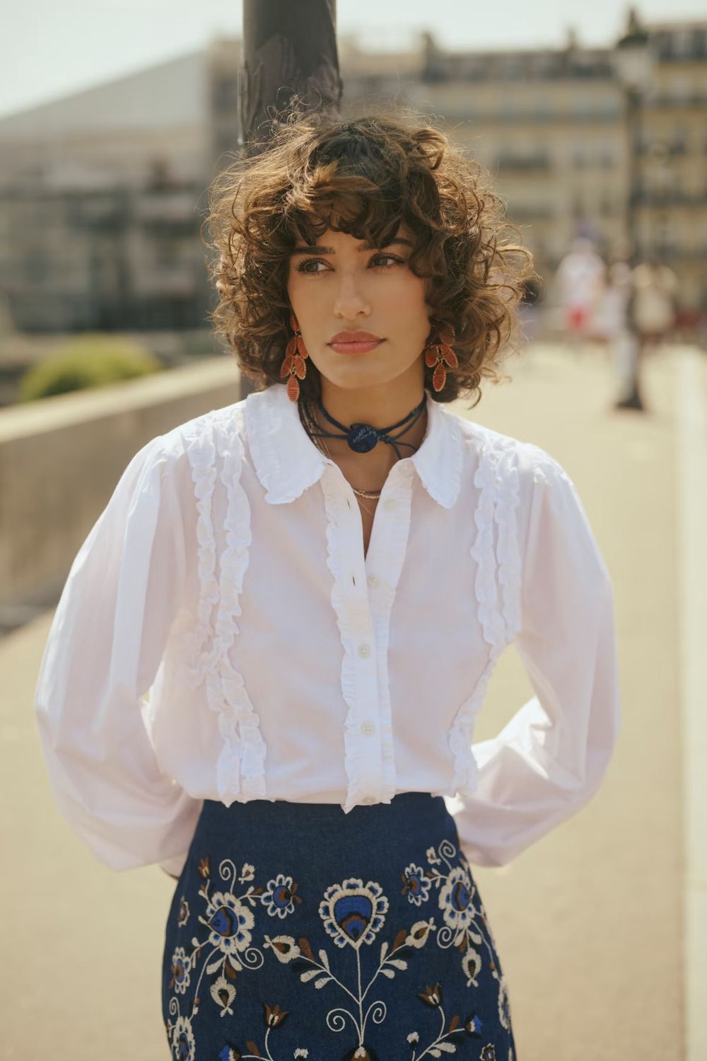 Lau frill shirt snow white