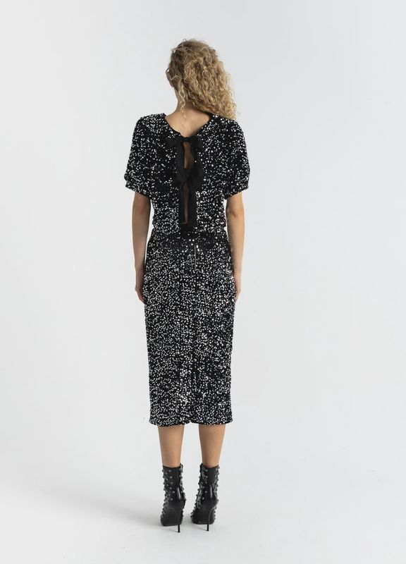 Sequin velvet jacket black