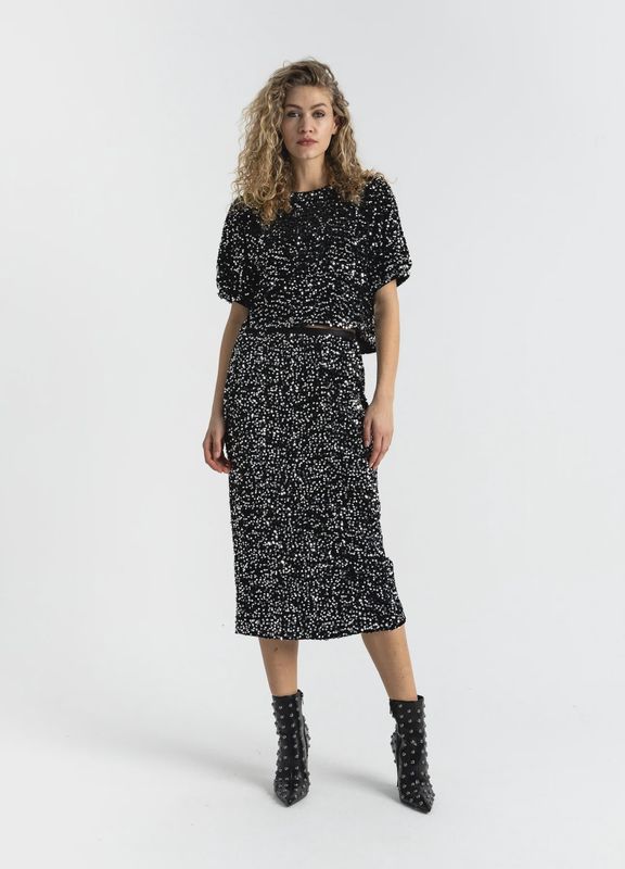 Sequin velvet jacket black